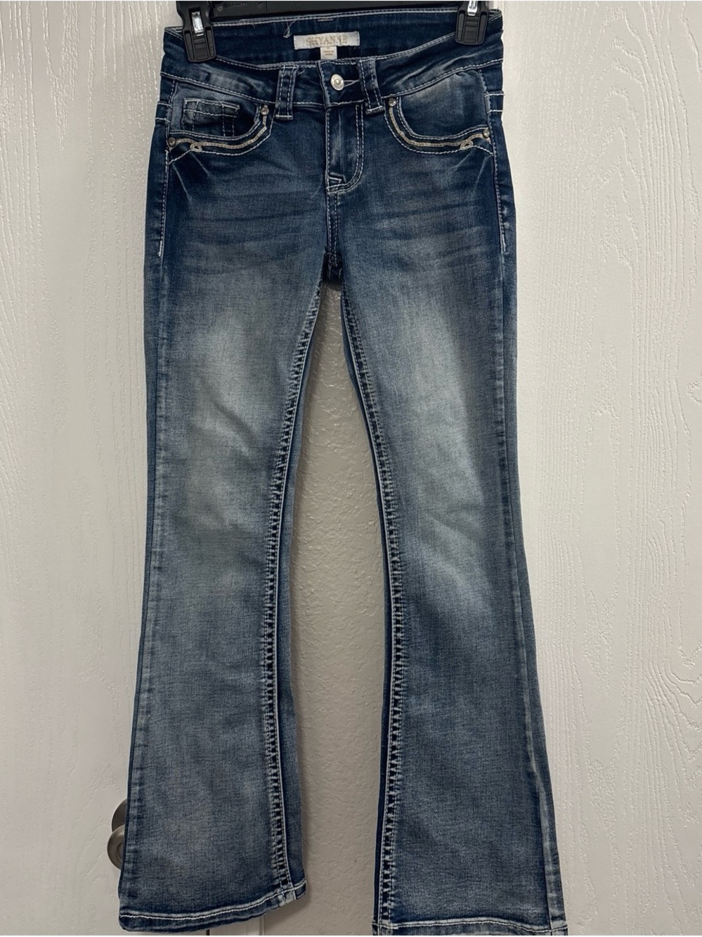 Shyanne Women's Faded Blue Flared Jeans